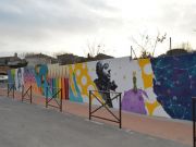 Fresque mur école Vallon Pont d'Arc